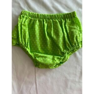 Nannette Baby Girls Polka Dot Ruffle Cottagecore Diaper Cover 6/9M Green White